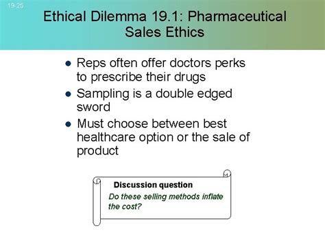 ethical dilemma with sales reps